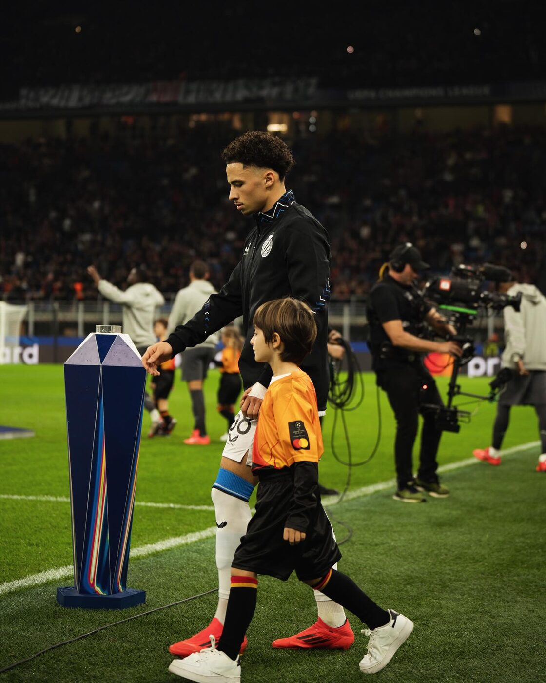 Entrée sur le terrain en Ligue des Champions